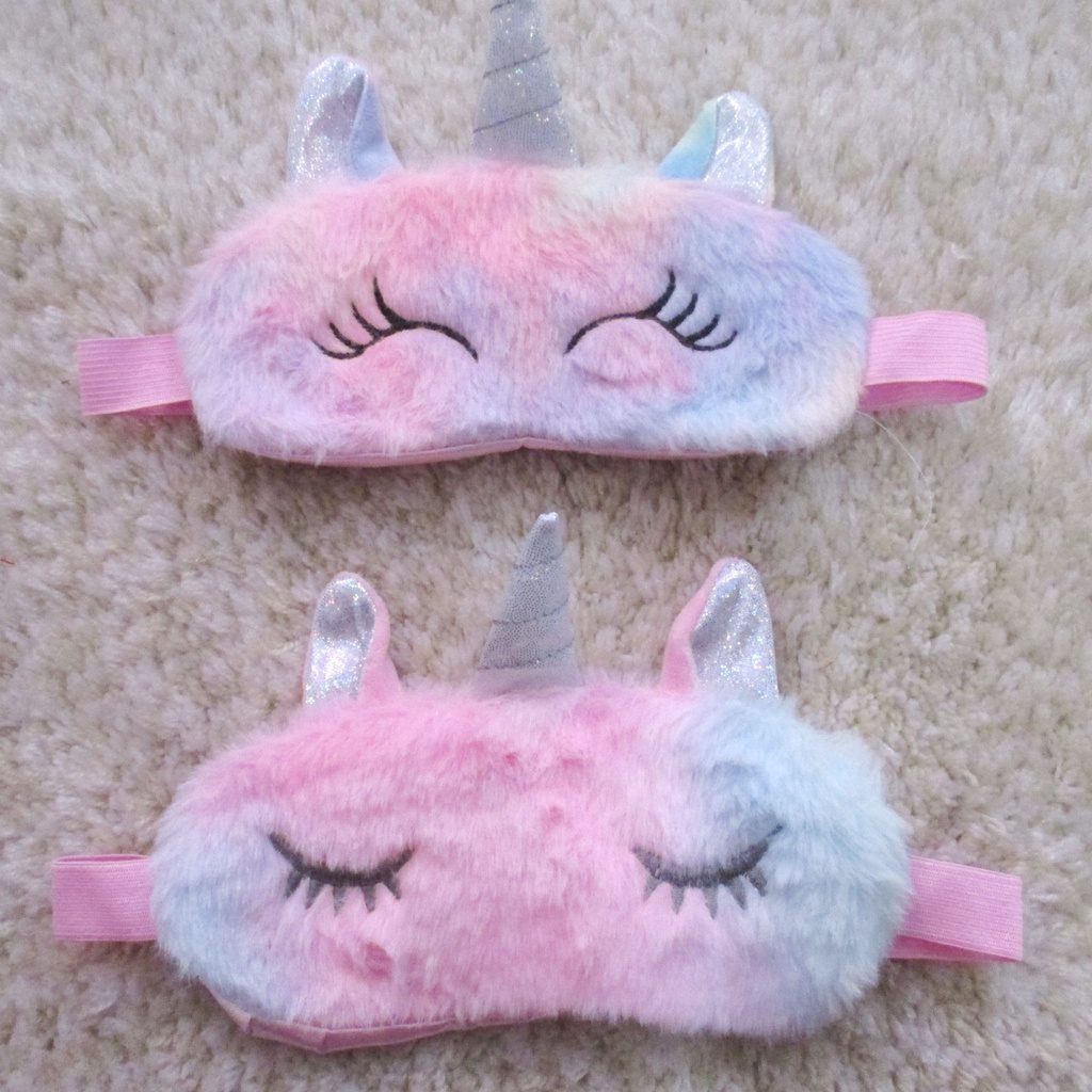 Masker Penutup Mata Tidur Bulu Unicorn MCBW2307