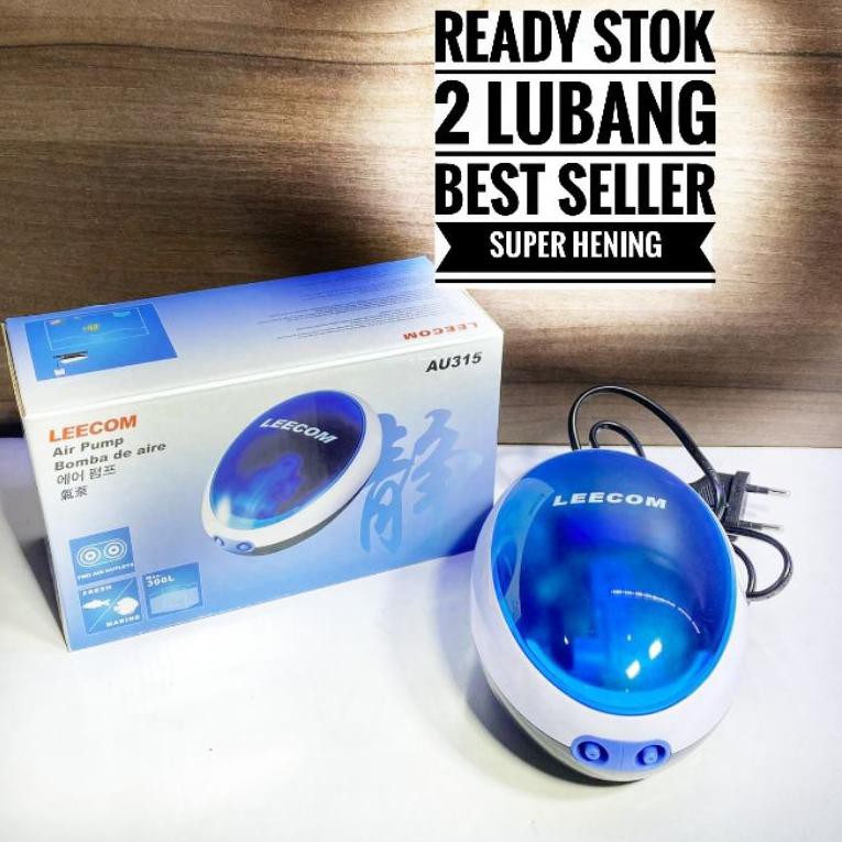 Produk aerator aquarium pompa udara aquarium leecom AU 315 2 lubang Chanel super silent anti berisik