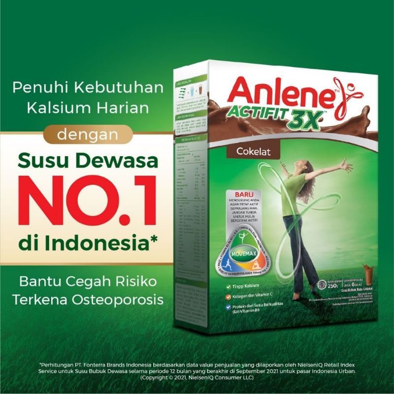 ANLENE ACTIFIT 3X RASA COKELAT 240 G - ED 03/2024