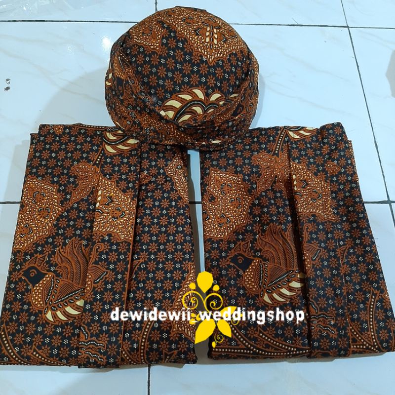 Set Blangkon + Jarik INSTAN, Motif Truntum Wahyu Tumurun