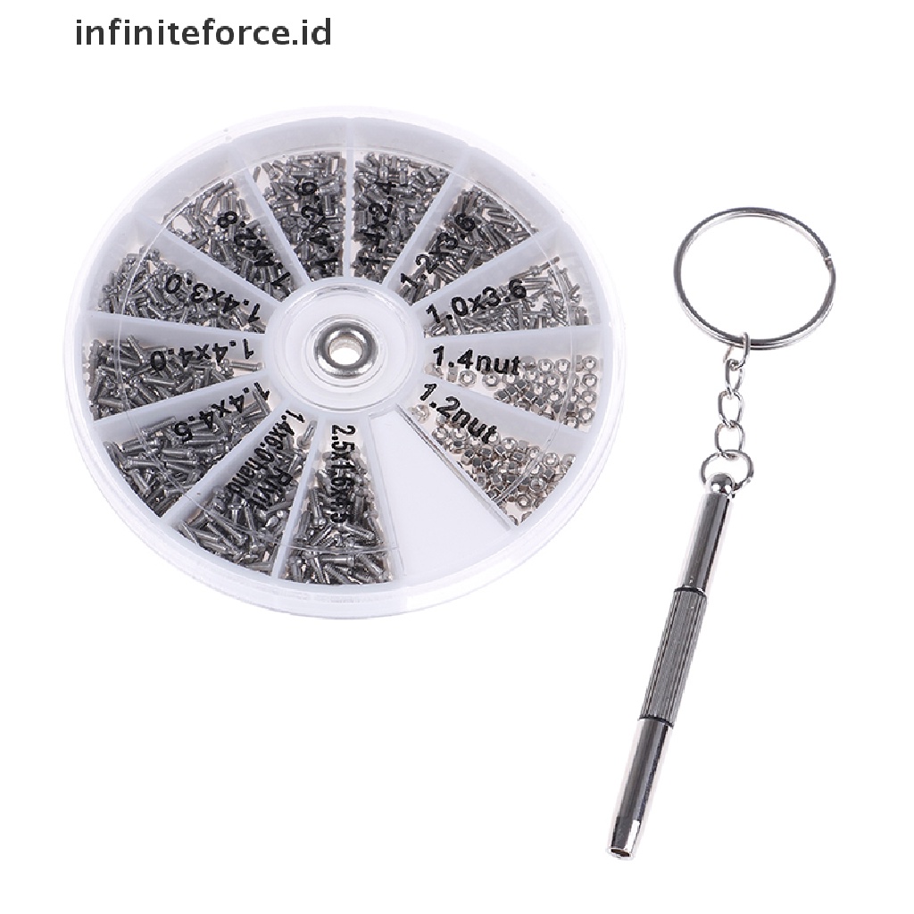 (Infiniteforce.Id) 1000pcs / Set Sekrup + Mur + Obeng Untuk Reparasi Jam Tangan