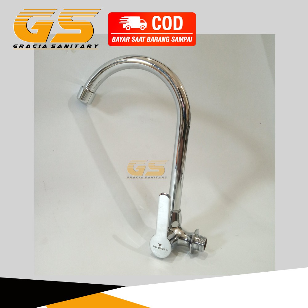 Kran Cuci Piring Kuningan 1/2&quot; Kran Sink Tembok Wastafel Keran air KST 956