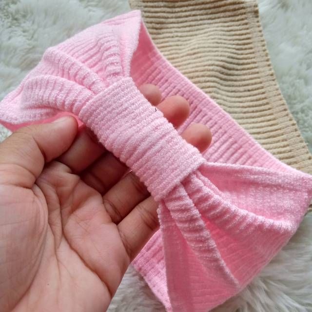 Inner Rajut Bando Pita Salur premium salur 2 IN 1 bandana rajut