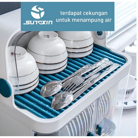 Tempat Rak Lemari Wadah Piring Kos kosan Kontrakan Minimalis Anti Debu Multifungsi