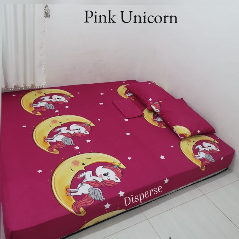 Sprei bunga batik motif PINK UNICORN