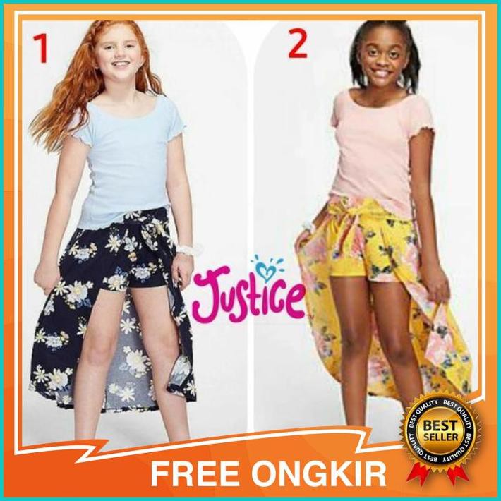 Rok celana anak perempuan branded original Justice navy kuning bunga - no 1, 6y lp25 p56 Asli Ori