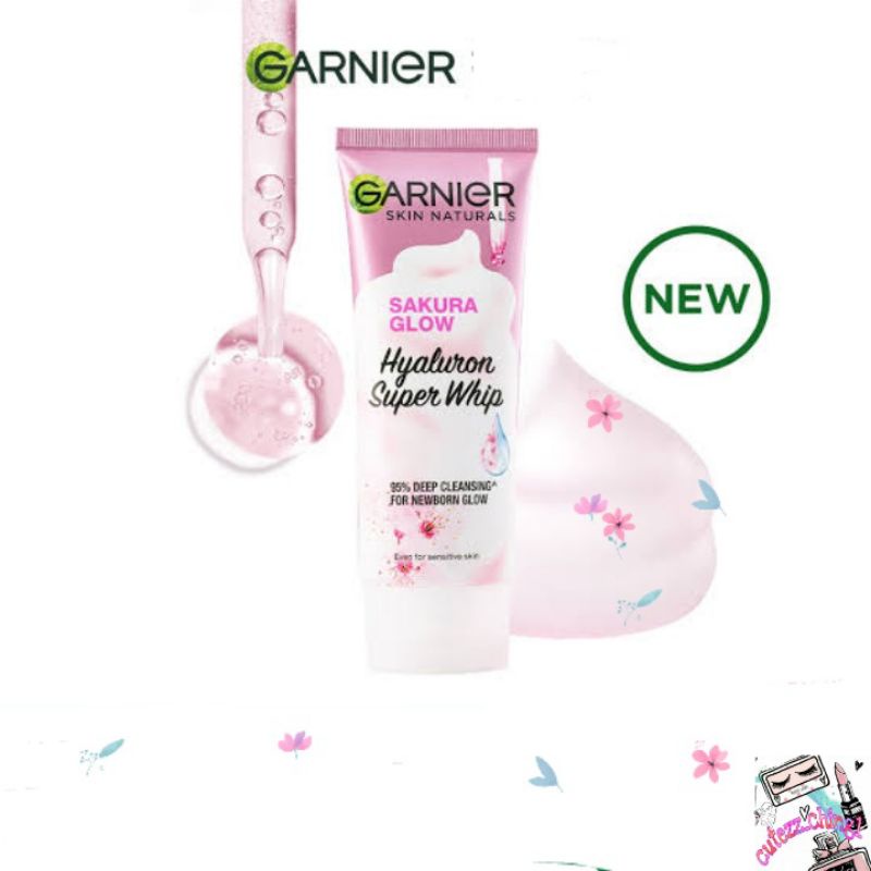 ☃Cutezz_Ching1☃Garnier Sakura Glow Hyaluron Super Whip Deep Cleansing