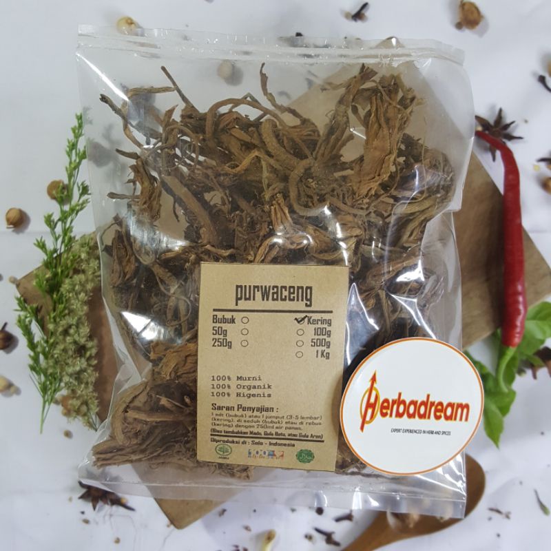 

1 KG AKAR PURWOCENG PURWACENG PIMPINELLA PRUATJAN ALPINA PU WO SEN ANTANAN GUNUNG KERING SIMPLISIA DRIED