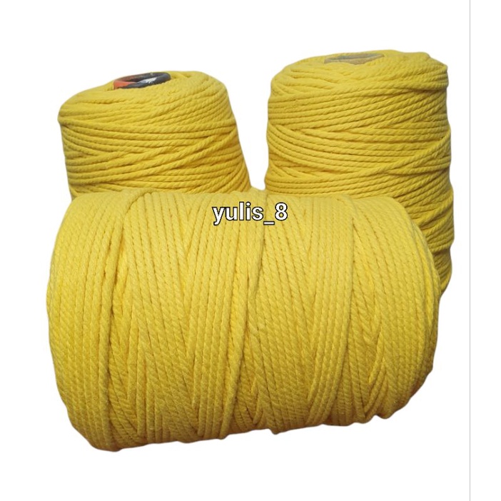 Benang katun premium KUNING CERAH /tali macrame