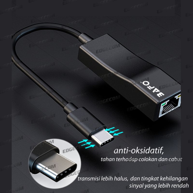 BAFO USB 3.1 TYPE C to Gigabit Ethernet Adapter 1000Mbps BF-331