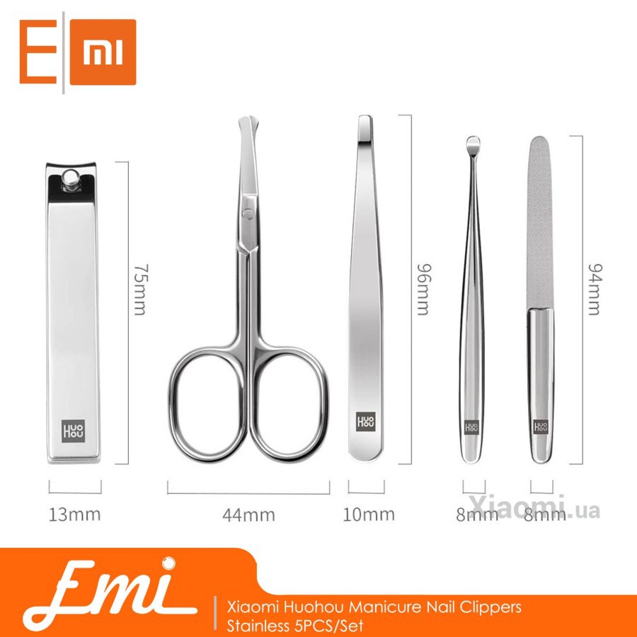 Huohou Manicure Nail Clippers Stainless Gunting Kuku 5PCS / set