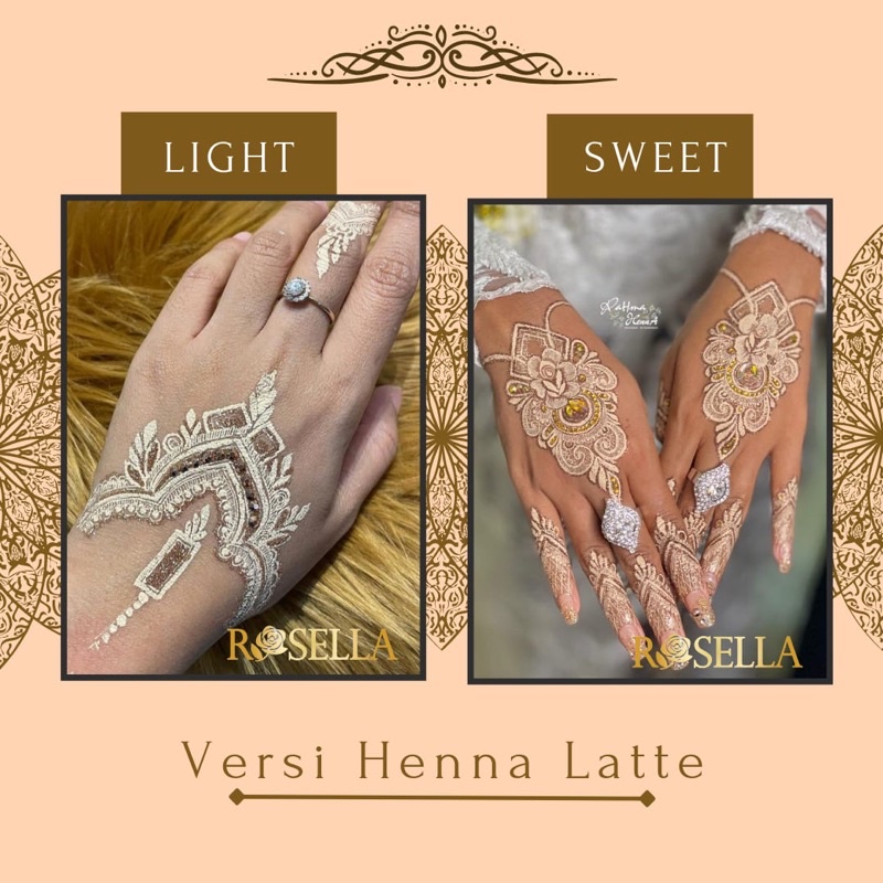 HENNA LATTE ROSELLA 12gr waterproof tahan gesek ,henna &amp; bodypaint