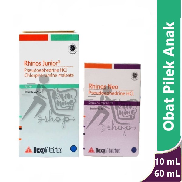 Rhinos Neo 10 mL & Rhinos Junior 60 mL - obat pilek bersin anak