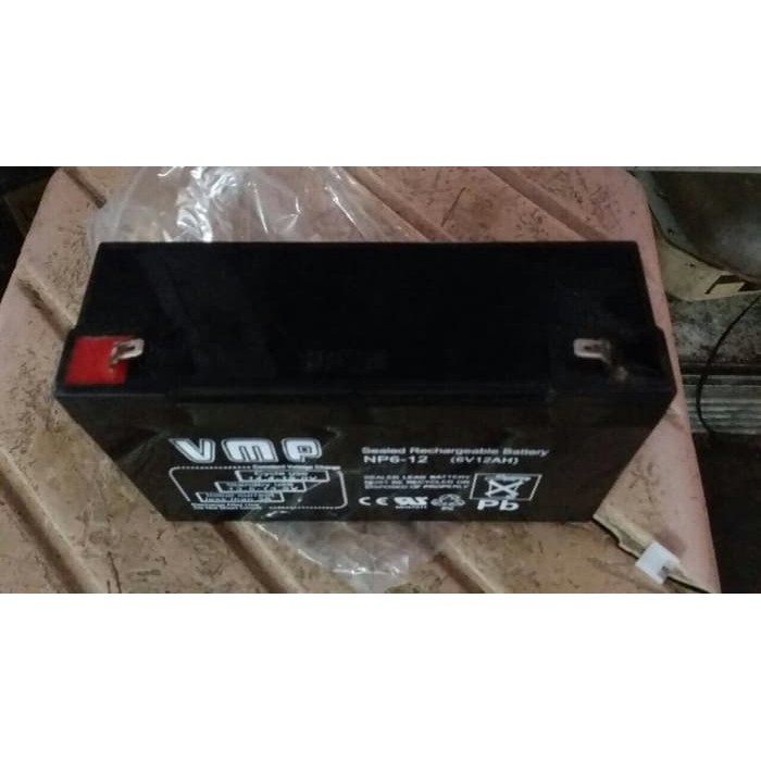 BATTERY VOZ 6V12AH, AKI MOBIL MOTOR MAINAN ANAK ANAK, AKI 6V12AH