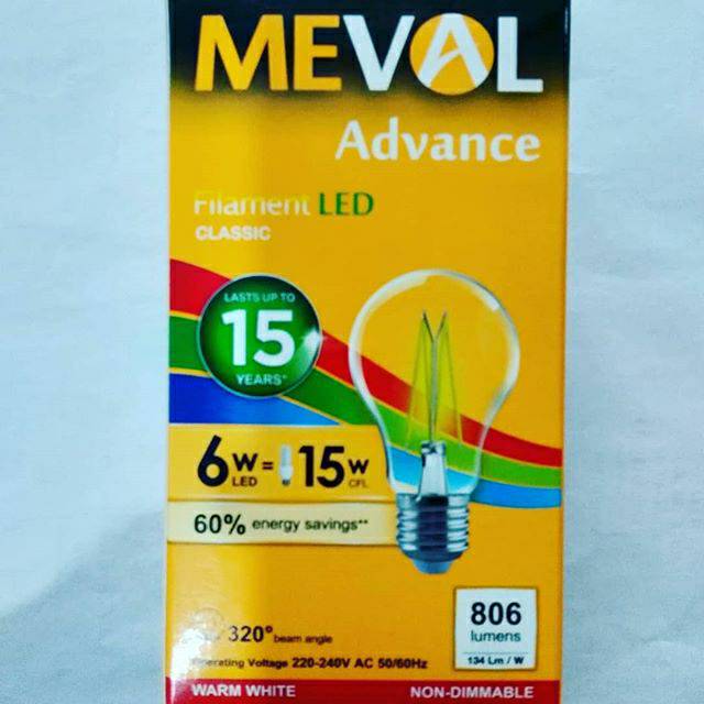 Meval Filament LED Classic 6W
Warm White