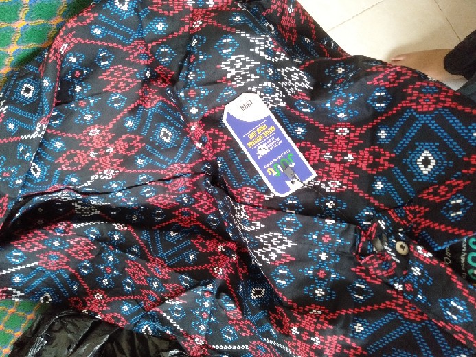 Dgm Fashion   Kemeja Batik Hitam Songket Lengan Panjang   Batik Songket Premium Pria Casual