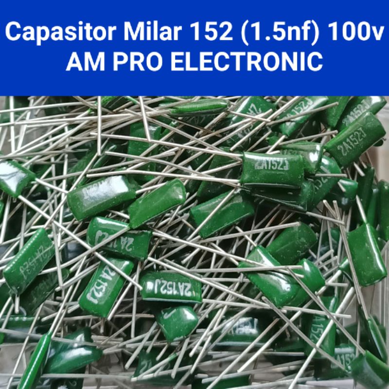 Kapasitor Milar 152 100v 1.5nf Capacitor Mylar 1n5 0.0015uf