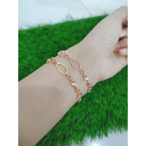 GELANG PERAK ASLI SILVER 925 LAPIS EMAS/GELANG TANGAN RANTAI OVAL HOLO BULAT UKIR/ASLI SILVER/FASHION WANITA