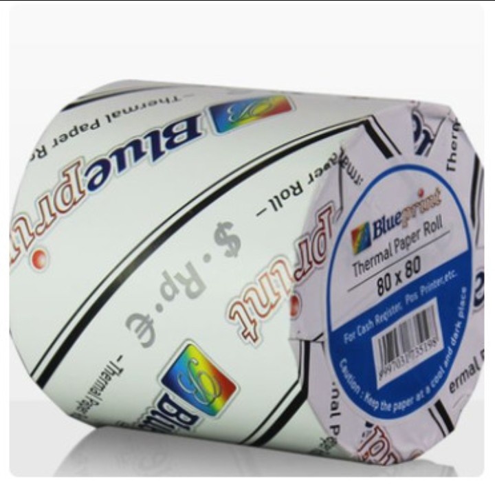 

blueprint 1 buah Thermal strook 80x80 blueprint premium kertas termal struk 80 x 80 printer kasir 80*80 mm per rol - enc.sup
