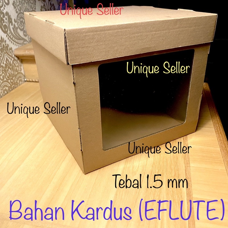 Dus Kotak Box Tart Cake Tinggi 22x22x20 EFLUTE / Dus Box Kotak Kue Tart Tinggi Tutup Pisah 22x22 x 20 / Dus Box Kotak Hampers 22 x 22 x 20 / Dus Box Kotak Corrugated Eflute Coklat 22x22x20 / Dus Box Kotak Kue Tart Ulang Tahun 22 x 22 x 20