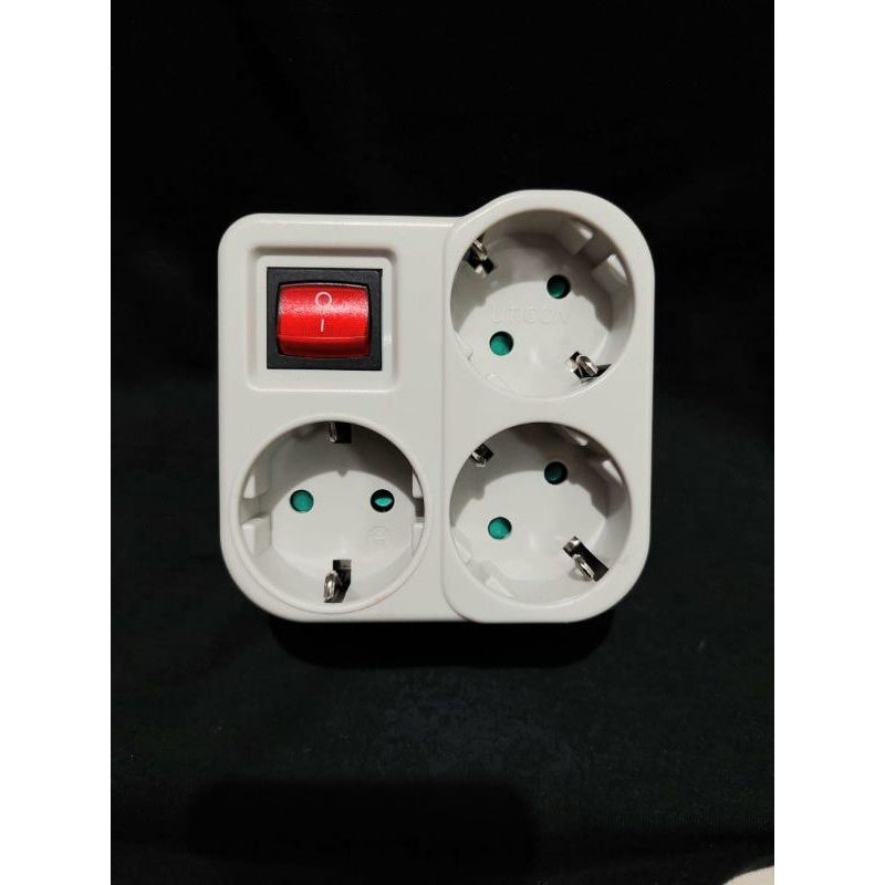 Uticon stop kontak 3 in 1 S348SW / uticon stopkontak 3-in-1 saklar switch on off