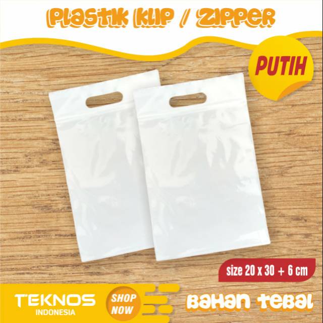  100 pcs PLASTIK  ZIPLOCK KLIP  BAJU  TEBAL BESAR 20 x 30 