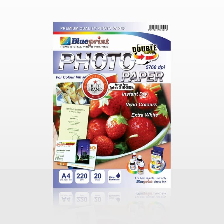 

BLUEPRINT DOUBLE SIDED PHOTO PAPER A4 220 GSM (STRAWBERRY) (BP-DSGA4220)