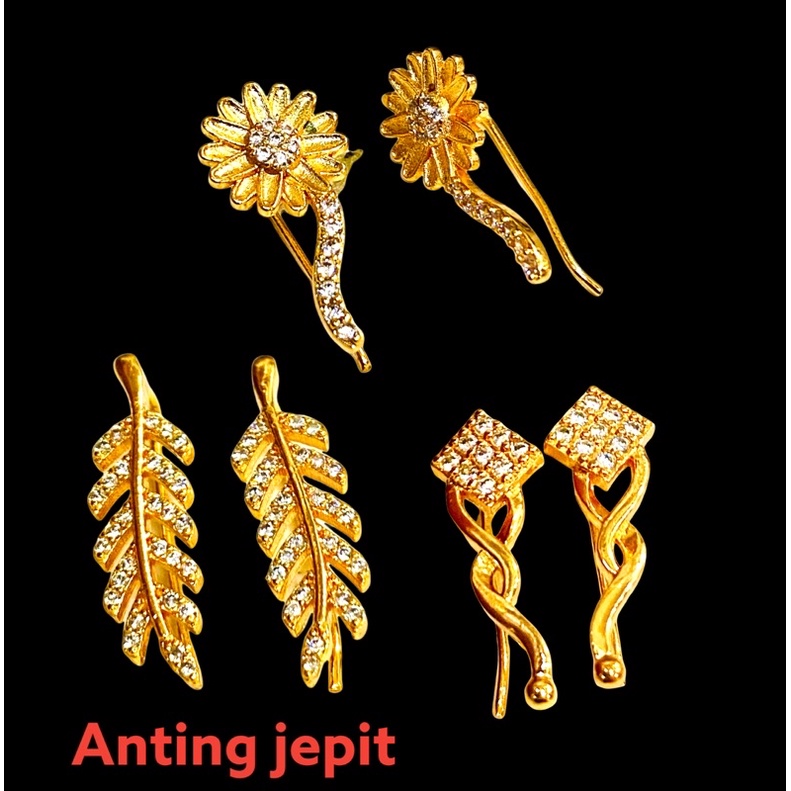 anting wanita //anting jepit//anting permata//anting lapis emas