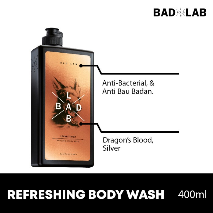 p0O21 Bad Lab Legally High Refreshing Body Wash 400Ml o01L2