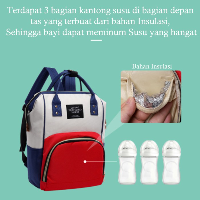 [1KG 2PCS] Babyland Tas Diapers Ransel Bayi / Tas Ransel Susu Bayi / Tas Perlengkapan Bayi Murah