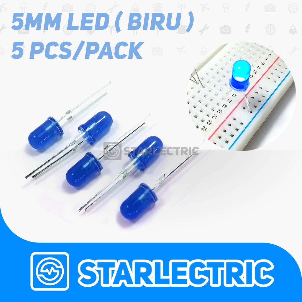 LED 5mm Biru (5pcs/pack)