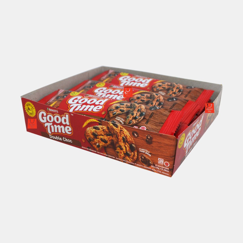 Jual Box Good Time Double Choc Biskuit Coklat Renyah Dengan Taburan