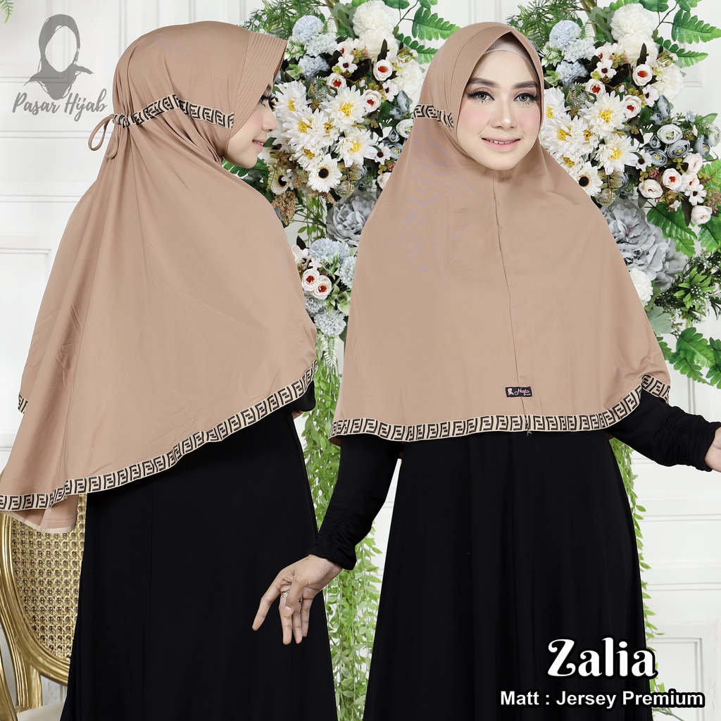 Jilbab Instan Zalia Jumbo Hijab Instan Jersey Premium Kerudung Bergo Pasar Hija'b