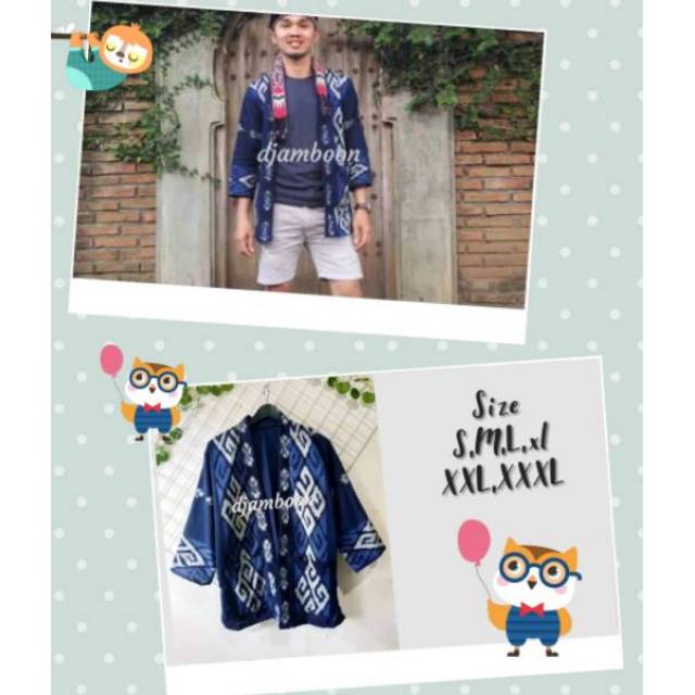 OUTER KIMONO PRIA ETNIK TENUN JEPARA P05/fashion pria/baju batik pria