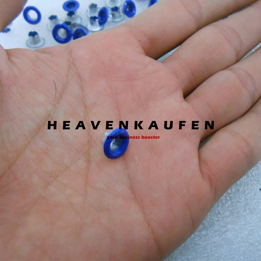 Mata Ayam Eyelet Mata Itik 5 mm Warna Biru Harga Per Pack isi 100 Pcs