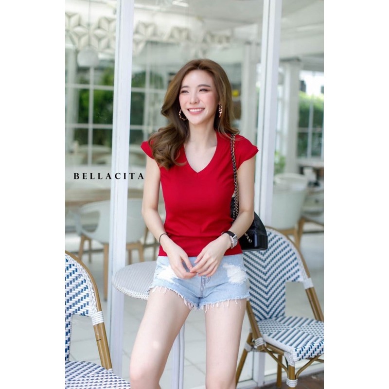 TERMURAH!! KAOS BELLACITA V NECK IMPORT BKK (524)