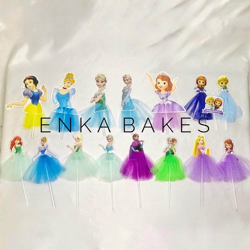 

topper princess rok mekar cake kue hiasan pesta