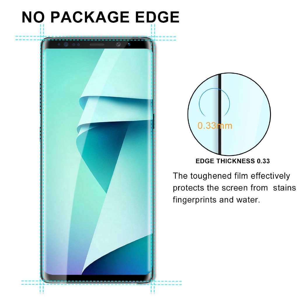 2pcs Samsung Galaxy Note 9pelindung Layar Tempered Glass Melengkung 3D Premium