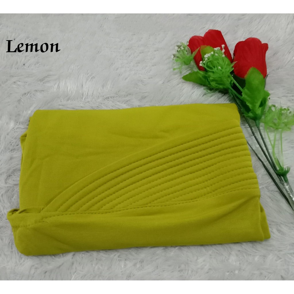 Best Seller...!!! Bergo Oval Polos / Hijab Harian Simple-Lemon