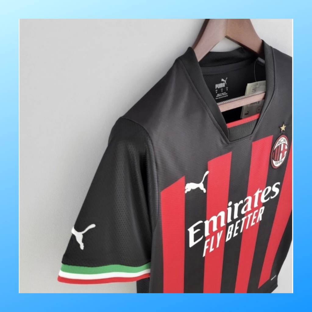 jersey futsal pria kaos sepak bola club baju milan home atasan grade ori wanita dewasa t-shirt seragam print custom jersy outfit klub olahraga kostum jarsey soccer pakaian oblong sports suit apparel polos