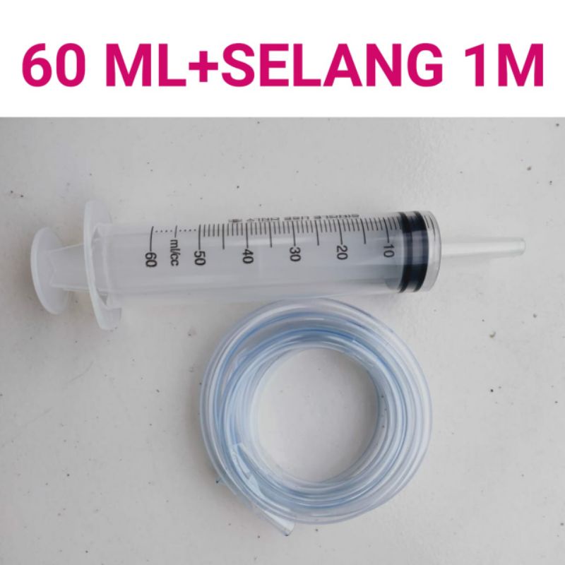 Spuit syringe besar 50 ml 60 cc selang suntikan 1 meter