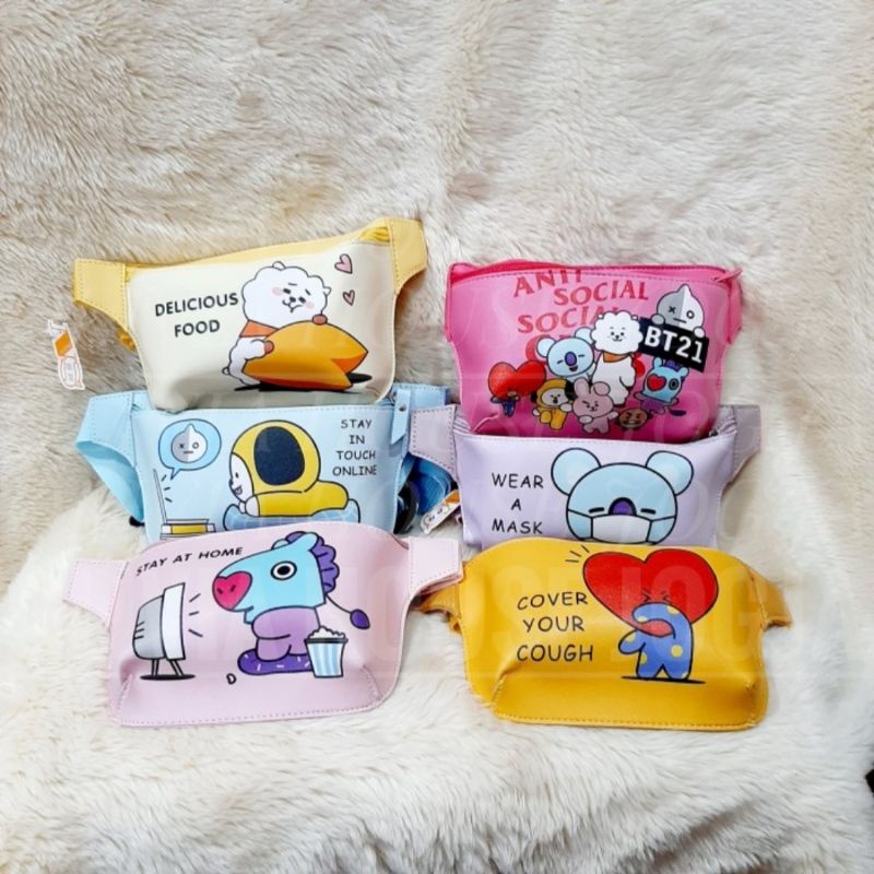 Waist Bag BTS KPOP Print Tas Slempang BTS Tas KPOP BTS Waist Bag