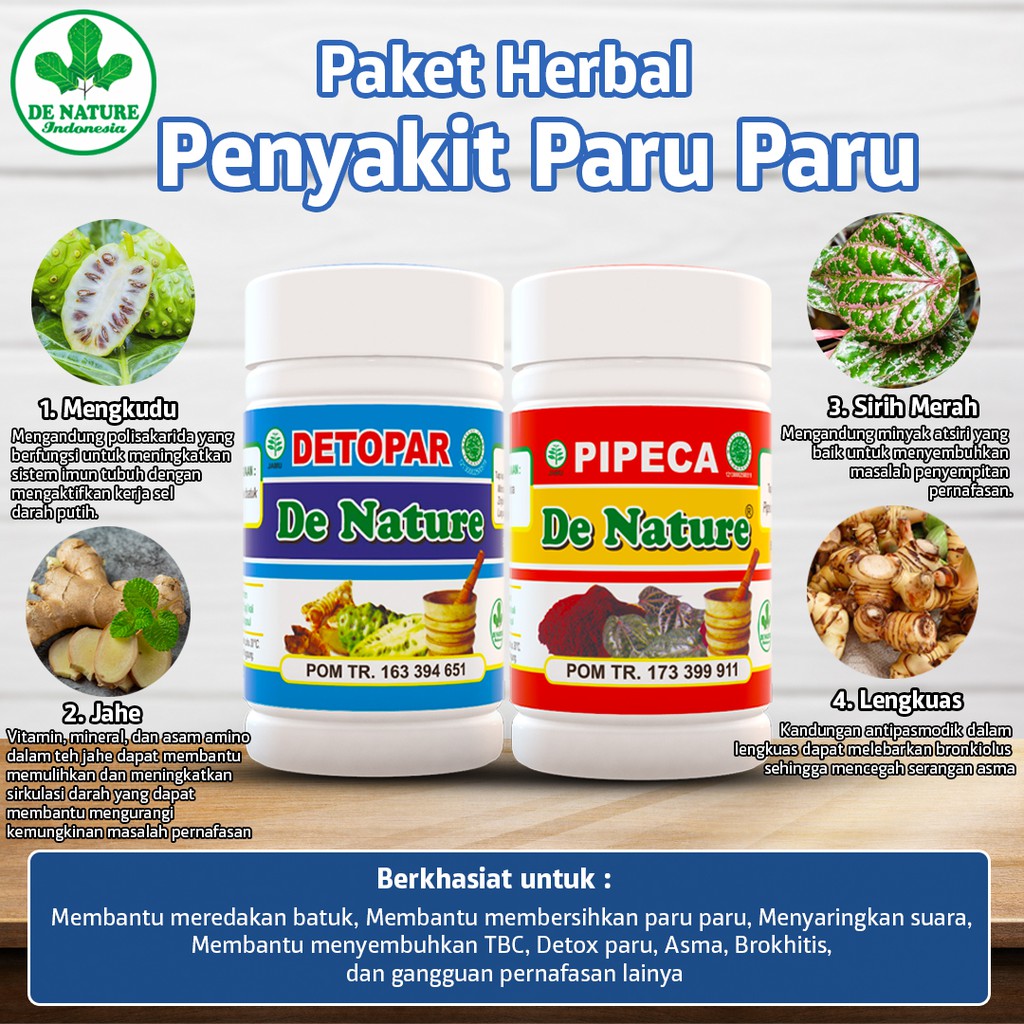 

OBAT HERBAL PARU-PARU BASAH BOCOR ASMA TBC BRONKITIS BATUK PENYARING SUARA- DETOPAR PIPECA DE NATURE