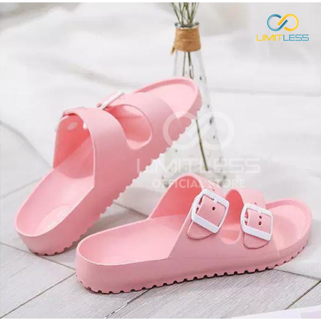 Limitless Sandal Wanita Slip On Kekinian Premium Sandal Slop Cewek Karet Sendal Wanita Rumah Strap Dua
