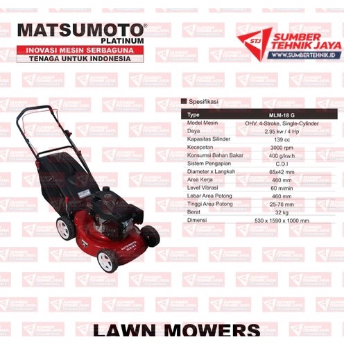 Mesin Potong Rumput Dorong Mesin Lawn Mower MATSUMOTO 4 Tak