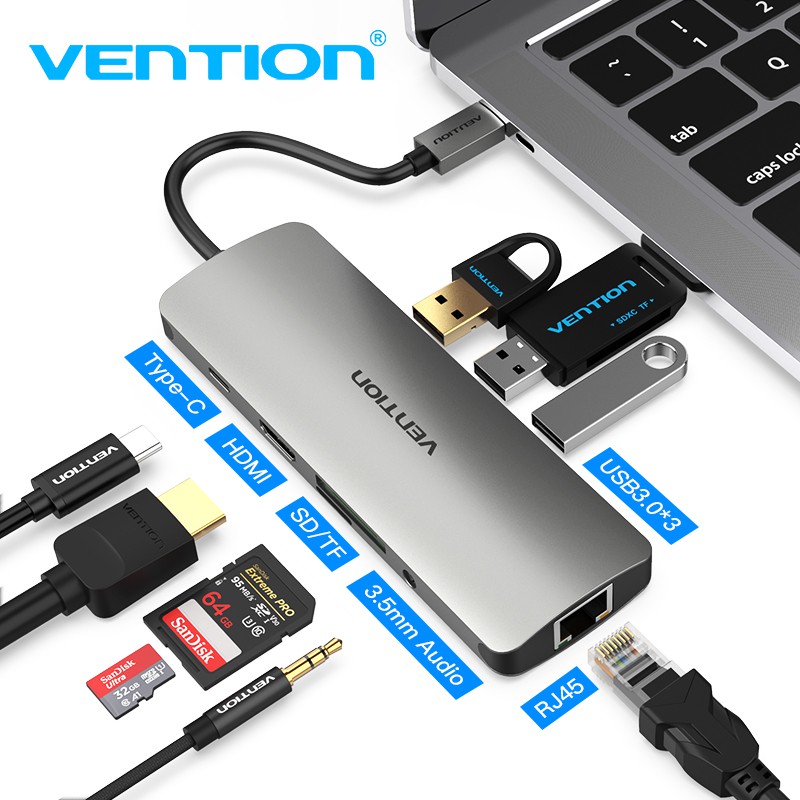 Vention Active Type C Hub Converter USB C to USB 3.0/HDMI/RJ45 Adapter