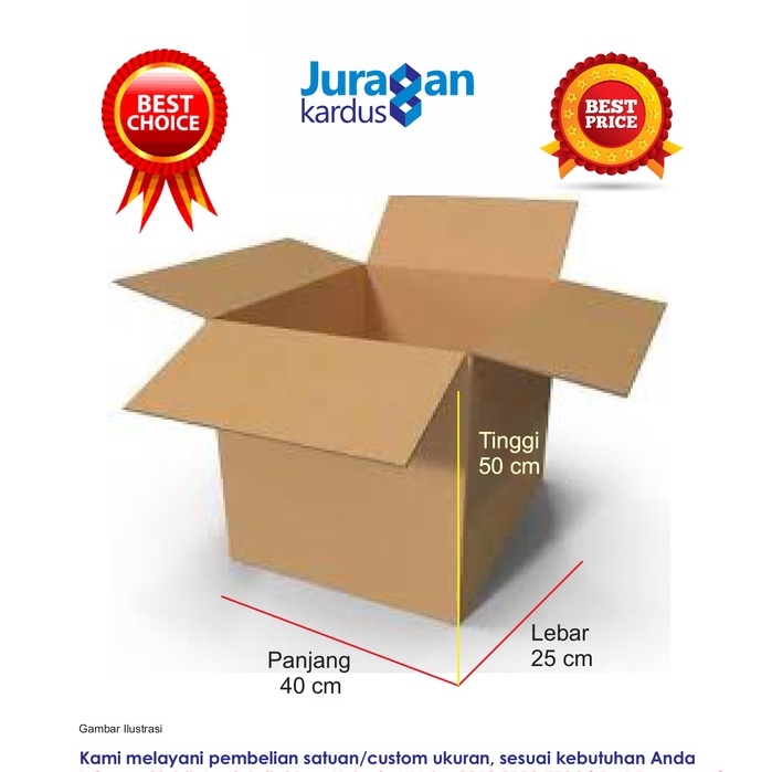 Kardus Polos 40x25x50 cm