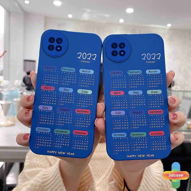 Casing Soft Case Xiaomi Redmi Note 8 10S 9 10 9 10 PRO MAX 11 9S Xiaomi Redmi POCO C3 C31 X3 NFC X3 PRO Redmi 9 9C NFC 9A 9i 9T 9AT 9 PRO Power 10X POCO M2 PRO 10 Prime 2022 Klein Blue Calendar Soft TPU Shockproof Back Cover