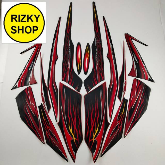 striping yamaha vixion 2010 old hitam merah