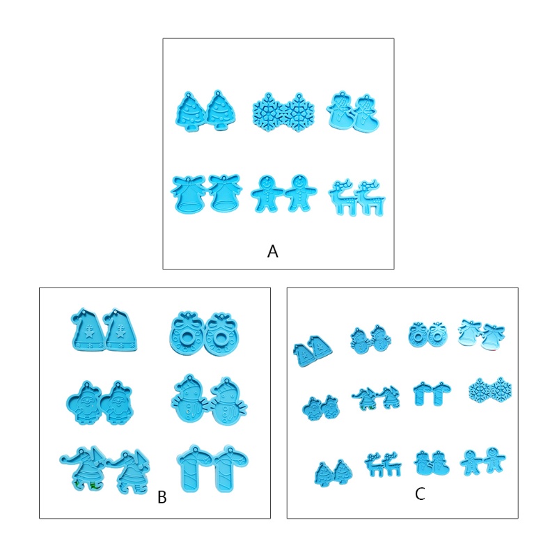 Siy 6pcs / 12pcs Cetakan Resin Bahan Silikon Untuk Liontin Anting